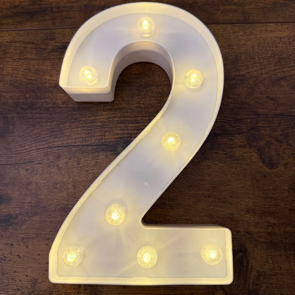 20th Birthday Anniversary Light Up Number Decorations Lights Plastic LED Battery